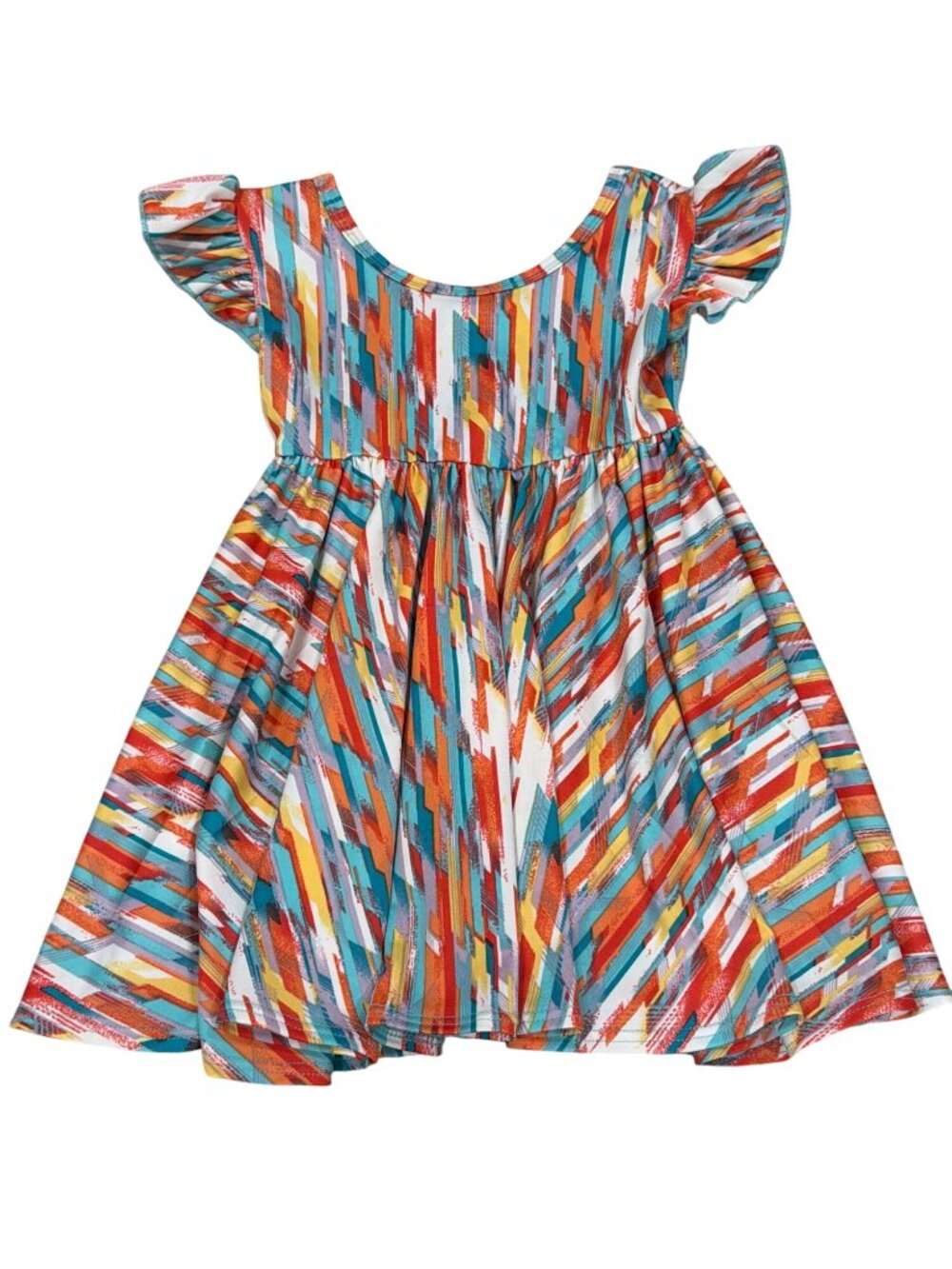 Dot Dot Smile Girls Lucy Multicolor Flutter Sleeve Twirl Dress 12-24 Months